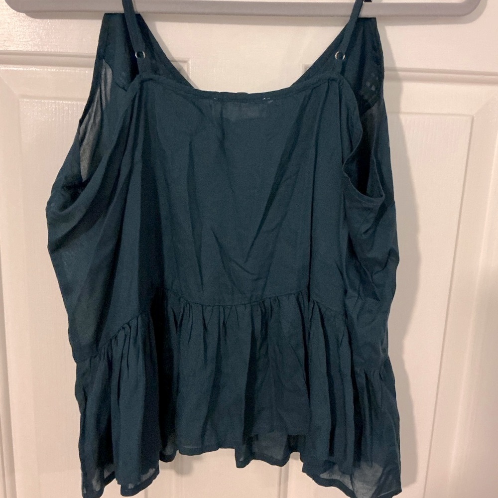 Lucky Brand Women's Dark Teal Cami Lace Top, Size Large - Picture 2 of 6